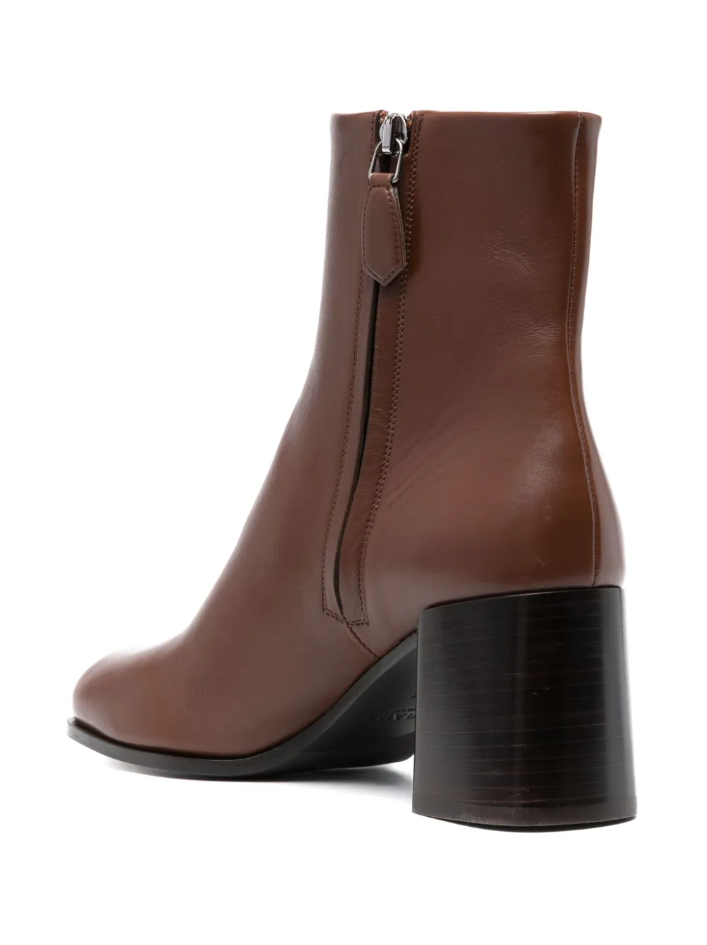 Prada triangle-logo leather boots Brown