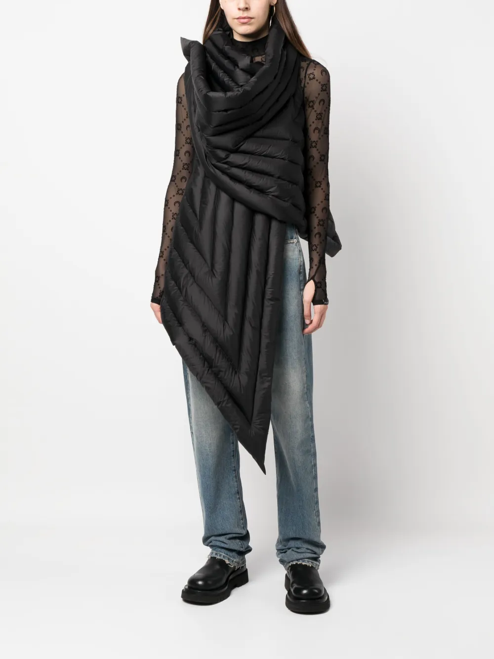 Rick Owens Bodywarmer met sjaal - Zwart