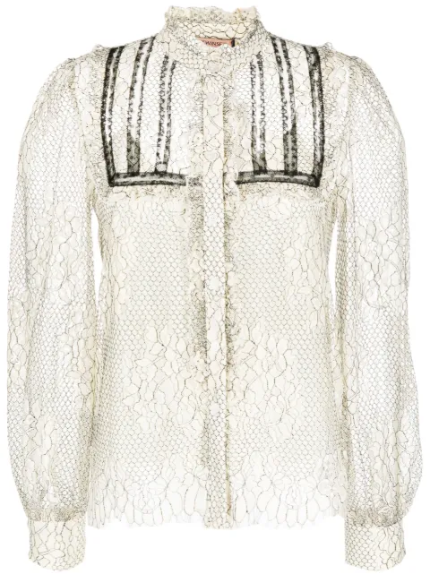TWINSET layered chantilly-lace blouse