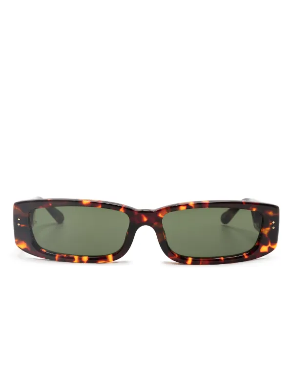 Linda Farrow Tortoiseshell-effect Rectangle-frame Sunglasses in Brown