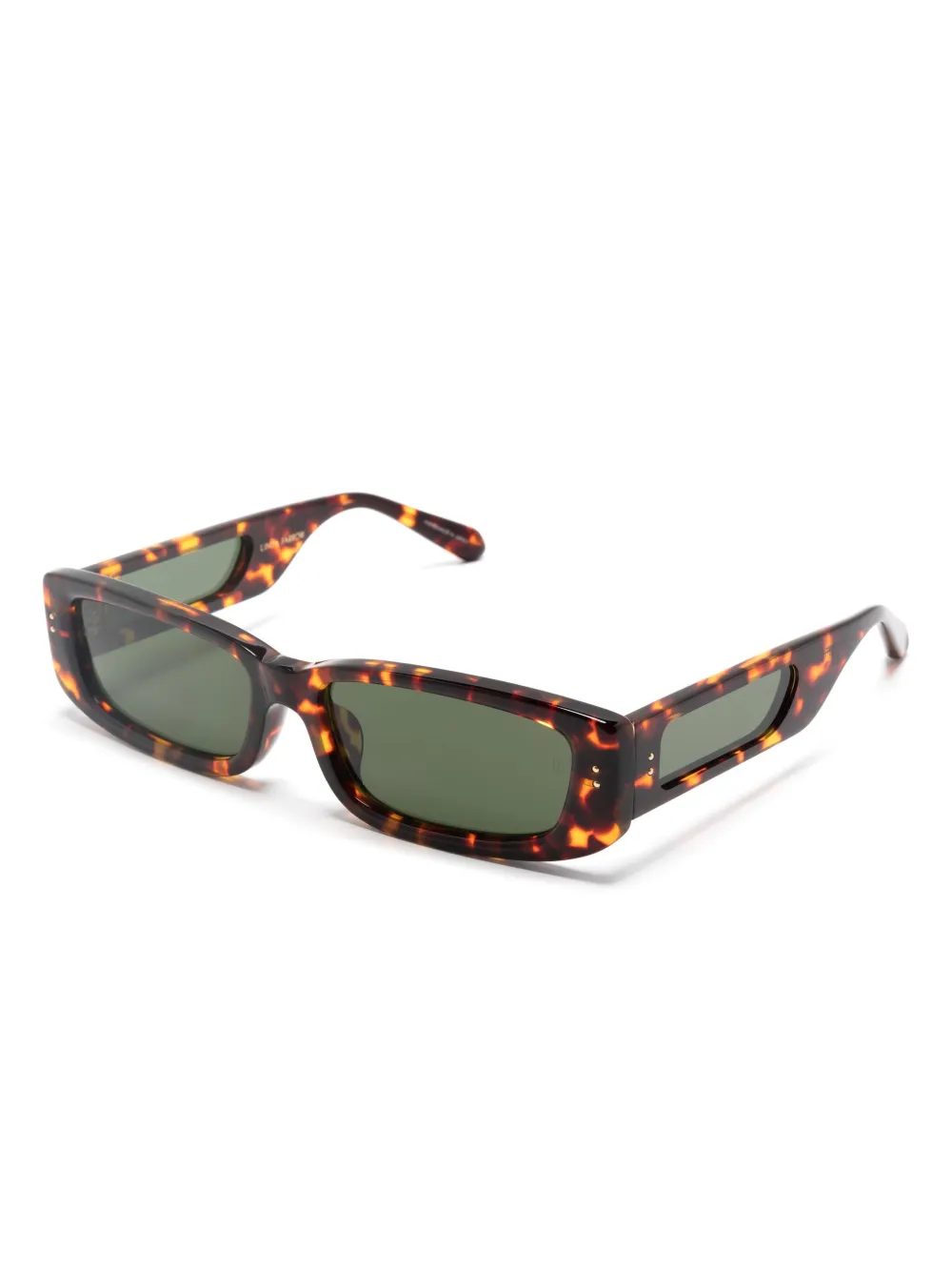 Image 2 of Linda Farrow tortoiseshell-effect rectangle-frame sunglasses