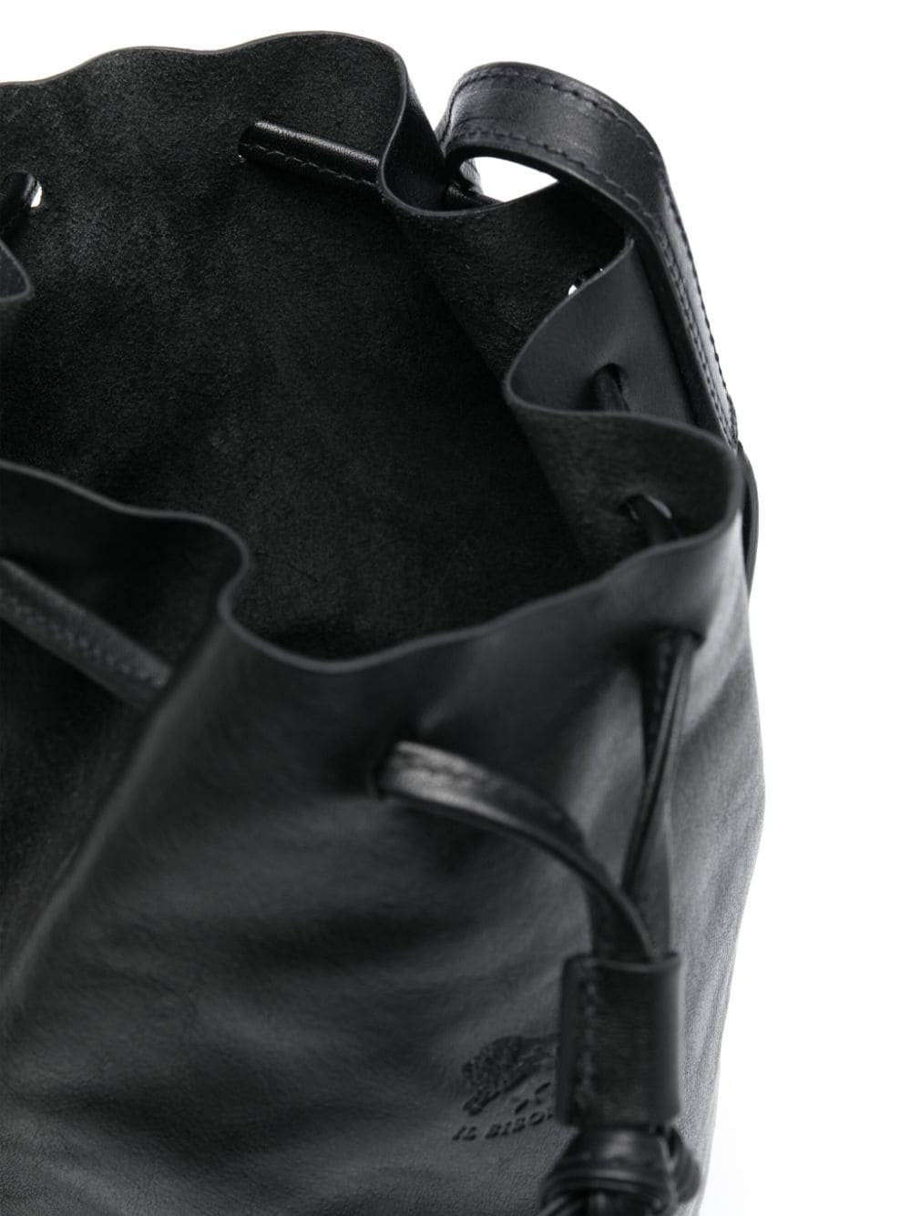 Shop Il Bisonte Silvia Leather Bucket Bag In Black