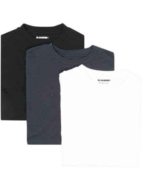 Jil Sander pack de tres playeras con parche del logo 