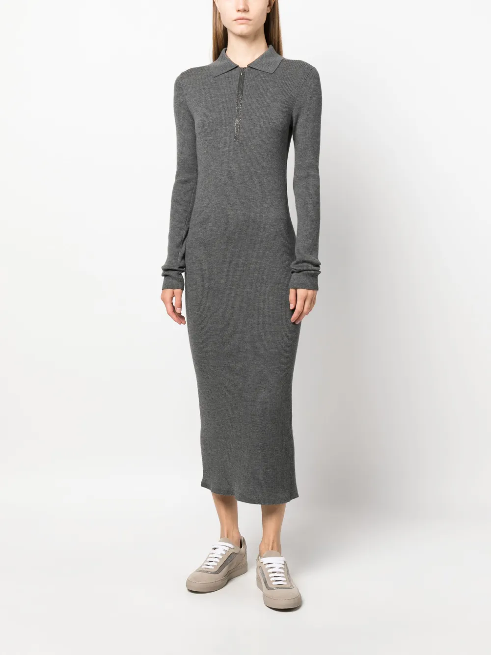 Brunello Cucinelli Jurk met polokraag - Grijs
