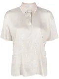 Brunello Cucinelli sequin embellishment polo T-shirt - Neutrals
