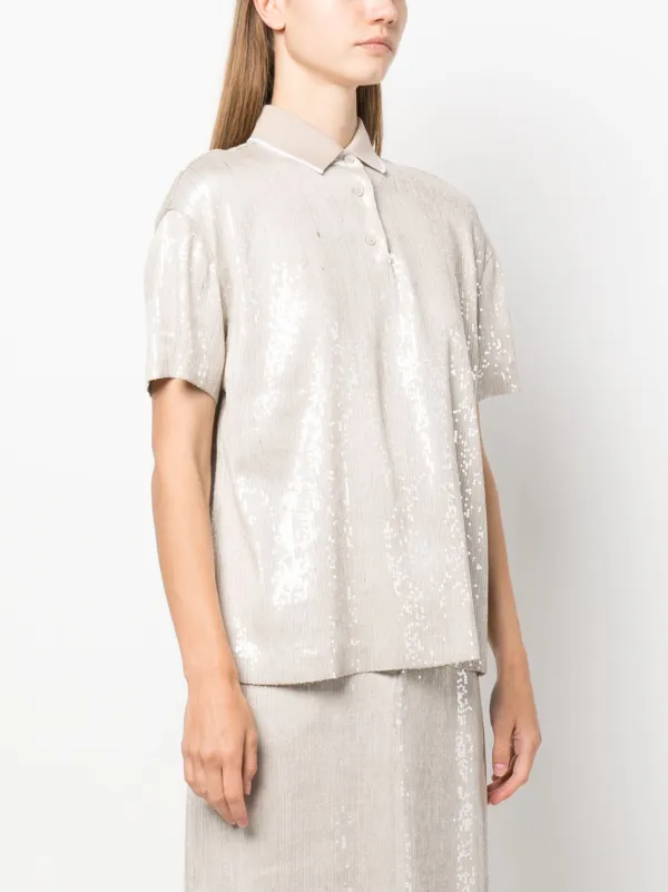 Tシャツ・カットソー Brunello Cucinelli Sequin-Embellished Cotton Polo Shirt Brunello Cucinelli Sequin-embellished Cotton Polo Shirt In