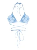 Magda Butrym floral-appliqué bikini top - Blue