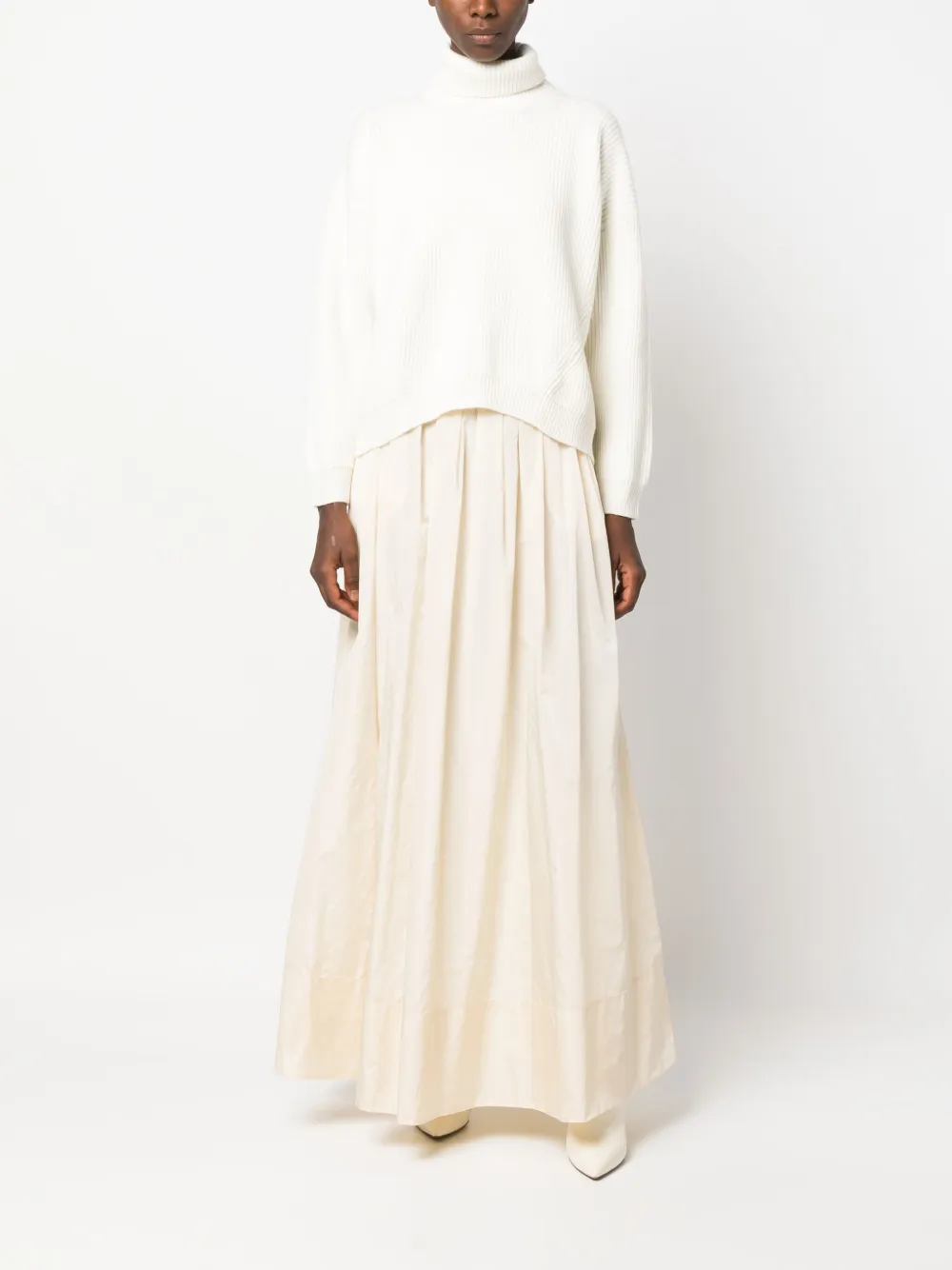 Peserico Faldilla pleated long skirt - Beige