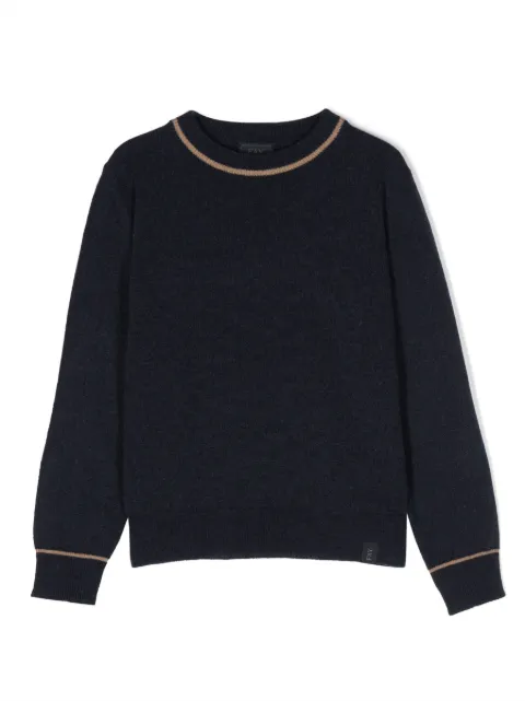 Fay Kids contrasting elbow-patch knitted jumper