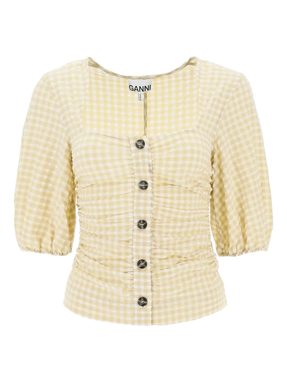 GANNI check-print blouse | Neutrals | Image 1