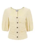 GANNI check-print blouse - Neutrals