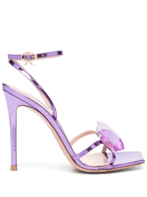 Gianvito Rossi Sandália de couro com salto 110mm 