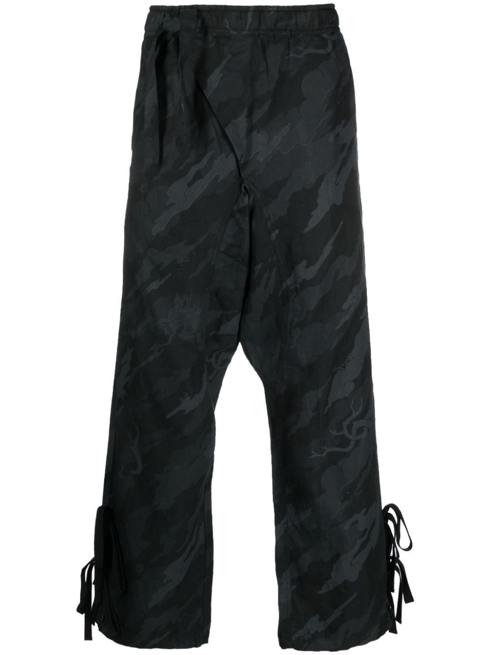 maharishi pantalon de jogging shinobi à motif camouflage - noir