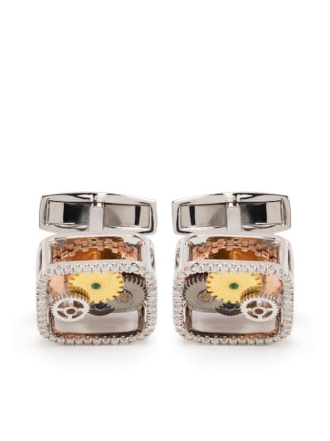 Tateossian crystal-embellished square cufflinks