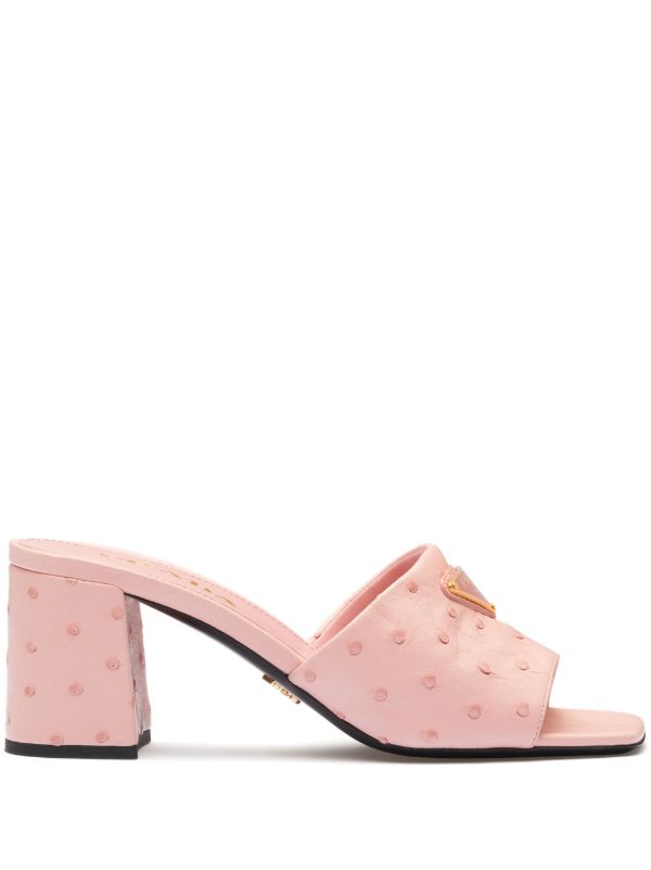 Prada logo-plaque open-toe Mules - Farfetch