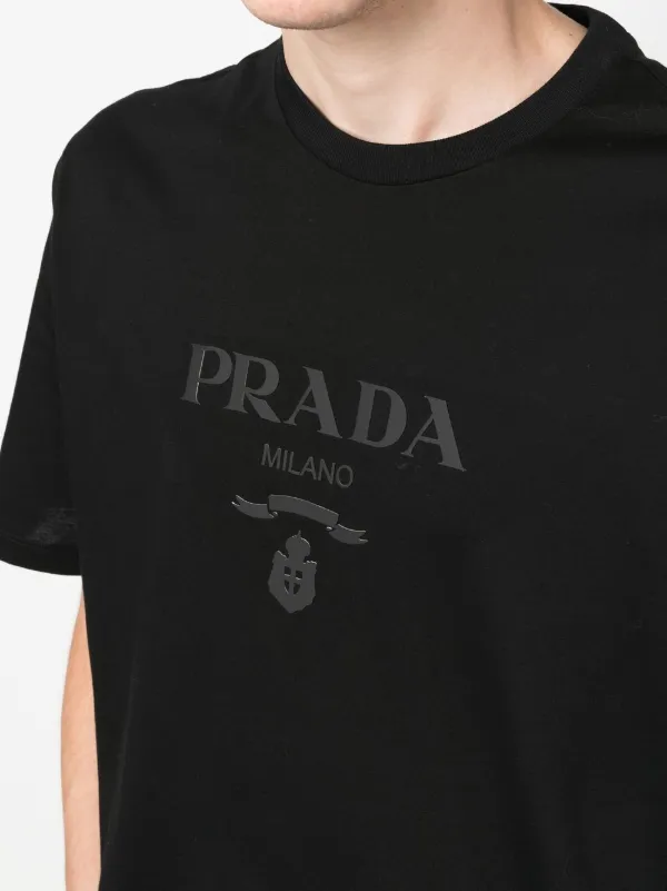 Prada Raised Logo round-neck T-shirt - Farfetch