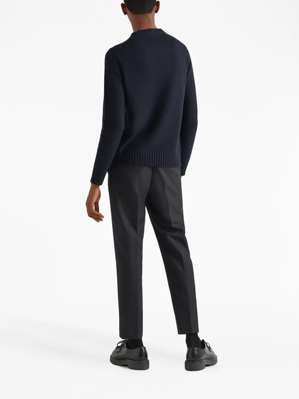 Prada Pull à Logo Brodé - Bleu 