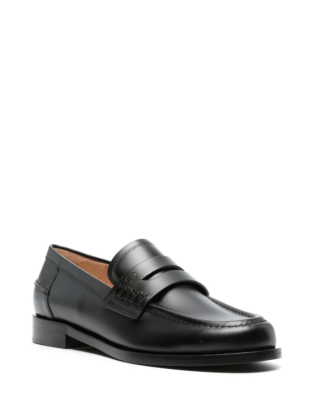 Gianvito Rossi round-toe leather loafers - Zwart