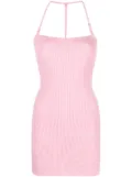 Courrèges logo-embroidered halterneck minidress - Pink