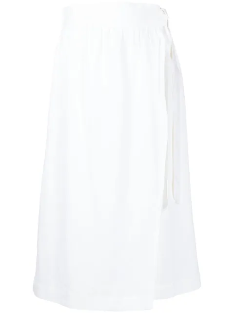 Adriana Degreas wrap-design linen skirt