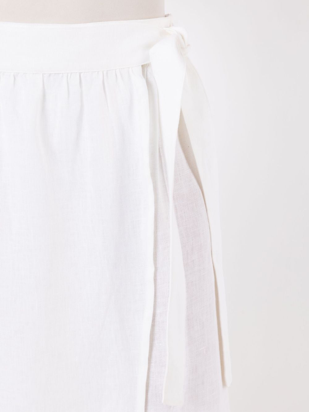 Shop Adriana Degreas Wrap-design Linen Skirt In White