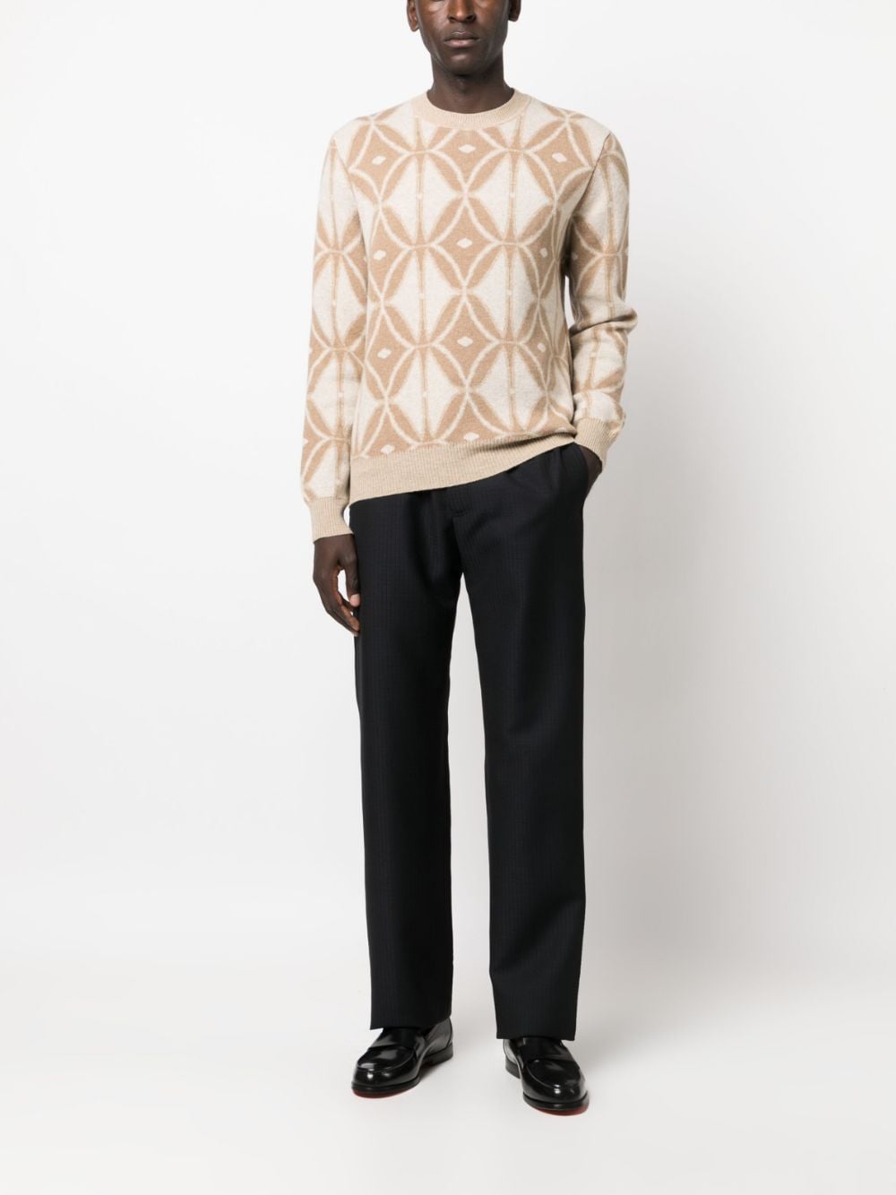 Lanvin Monogram Cotton Straight Trousers - Farfetch