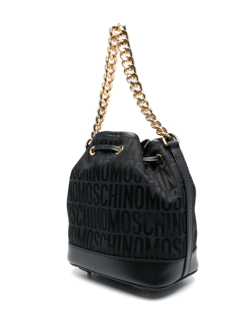 Moschino logo-jacquard Leather Bucket Bag - Farfetch