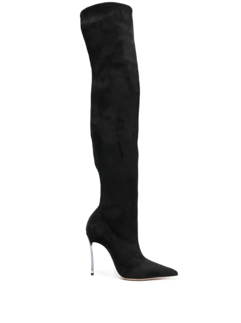 Casadei Blade 110mm thigh-high suede boots