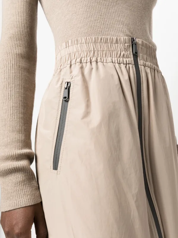 Brunello Cucinelli Gonna Lunga Con Zip Bicolore | Toni