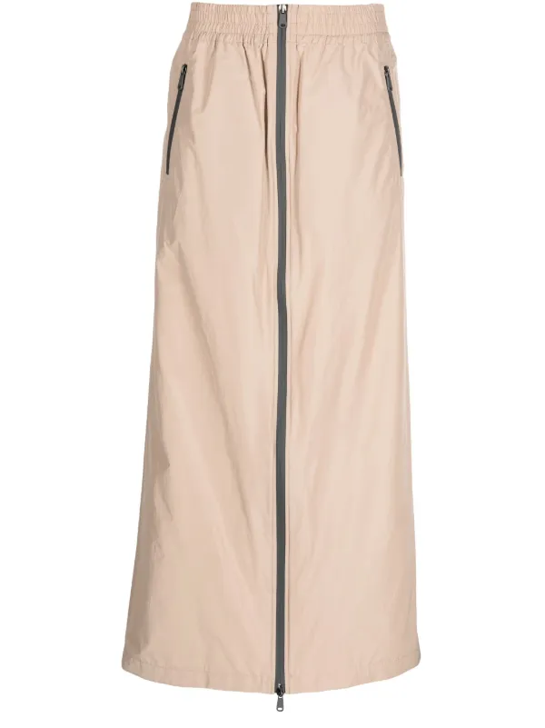 Brunello Cucinelli Gonna Lunga Con Zip Bicolore | Toni