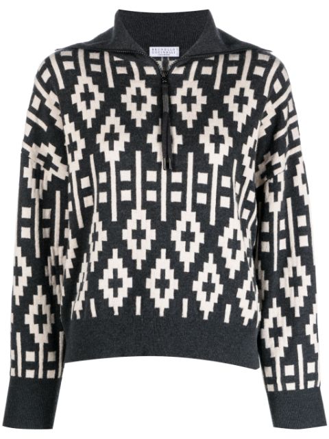 Brunello Cucinelli graphic knited sweatshirt Women