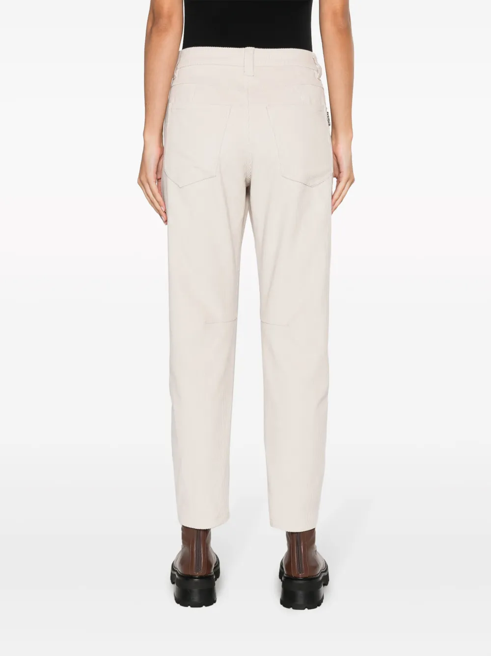 Brunello Cucinelli Women's Comfort Cotton Corduroy Tapered Five Pocket Trousers With Shiny Tab In Neutrals