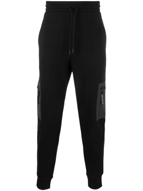 HUGO branded-zip puller cotton track pants 