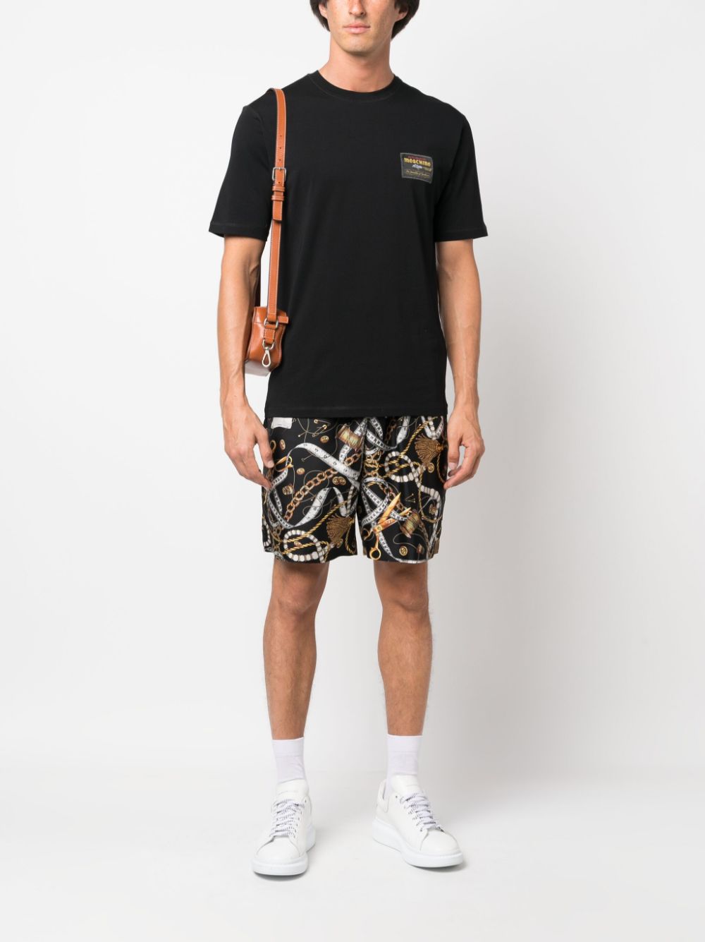 Moschino chain-print bermuda shorts - Black