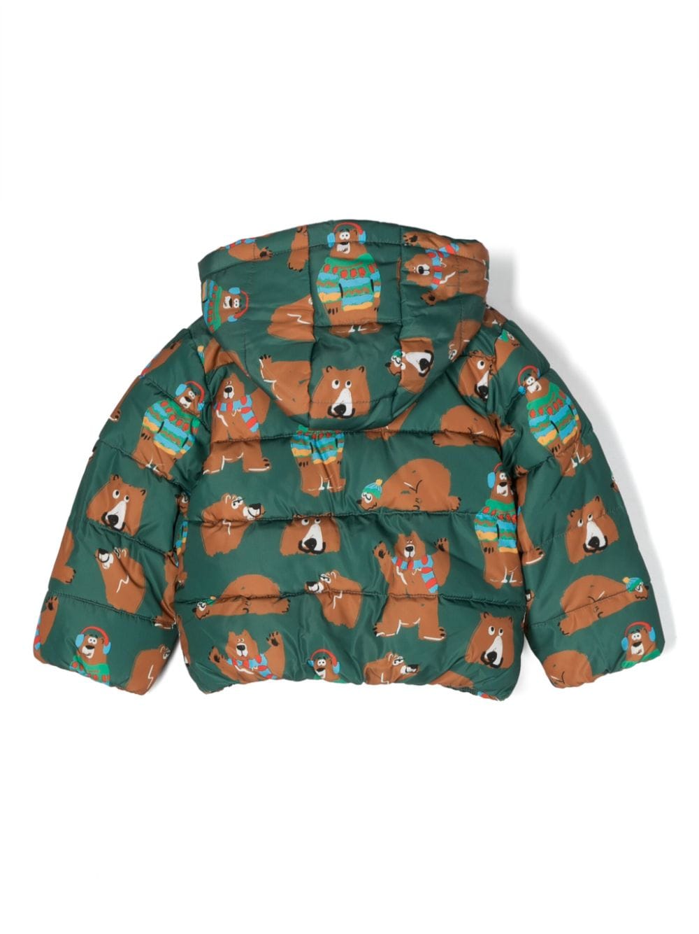 Stella McCartney Kids bear-print padded puffer jacket - Groen