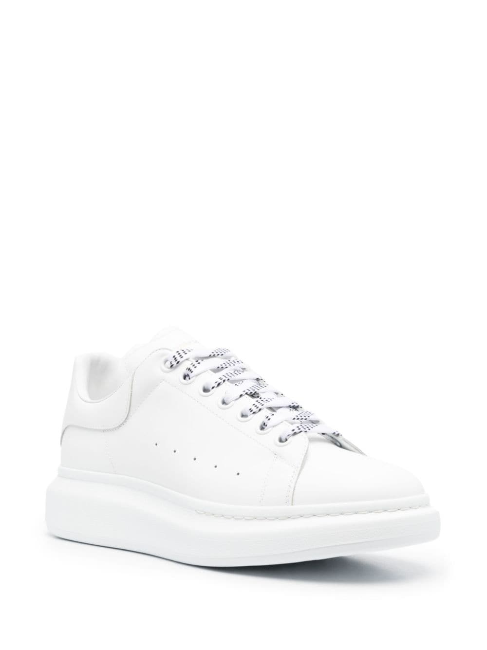 Shop Alexander Mcqueen Oversized Leather Sneakers In White