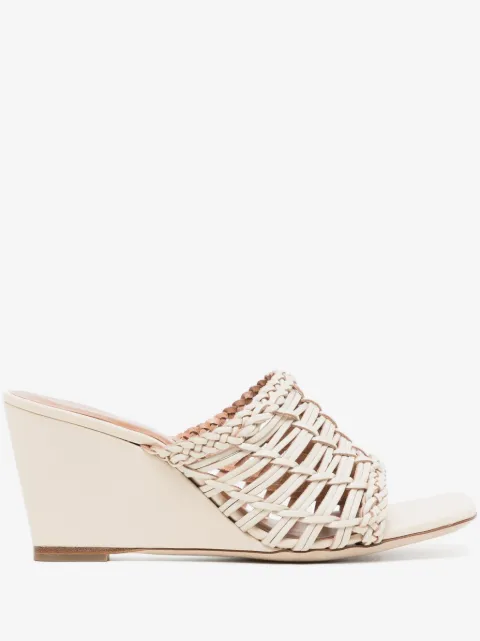 STAUD Blair wonven-design wedge sandals