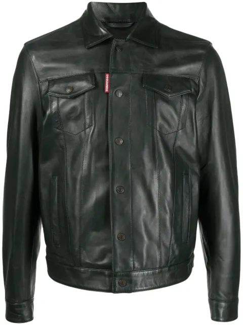 DSQUARED2 button-up leather jacket