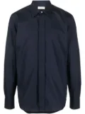 Alexander McQueen concealed-fastening cotton shirt - Blue