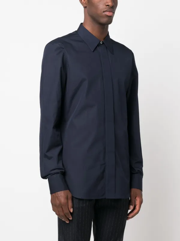 Alexander McQueen concealed-fastening Cotton Shirt Blue FARFETCH PH