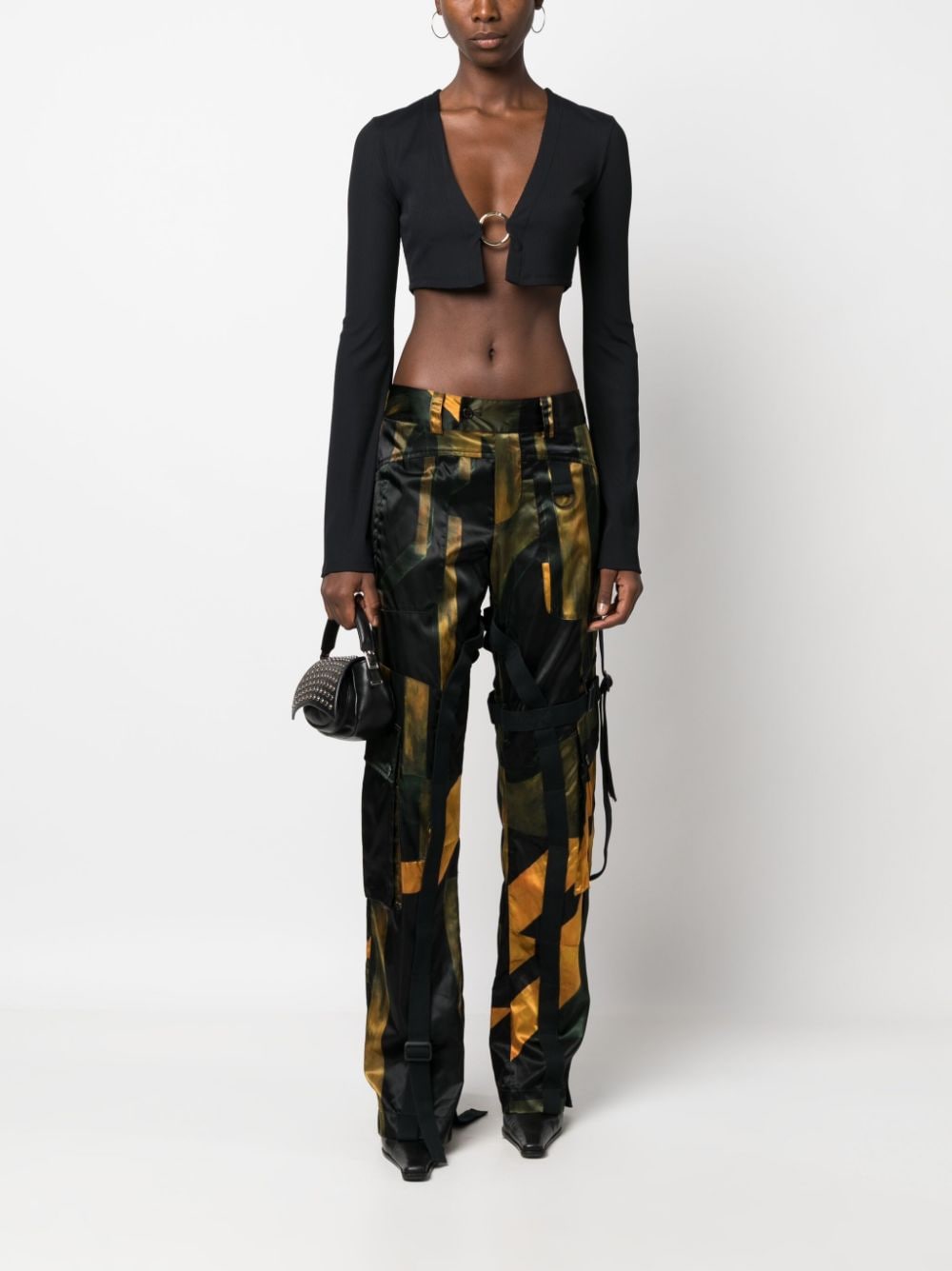 Louisa Ballou abstract-pattern cargo trousers - Zwart