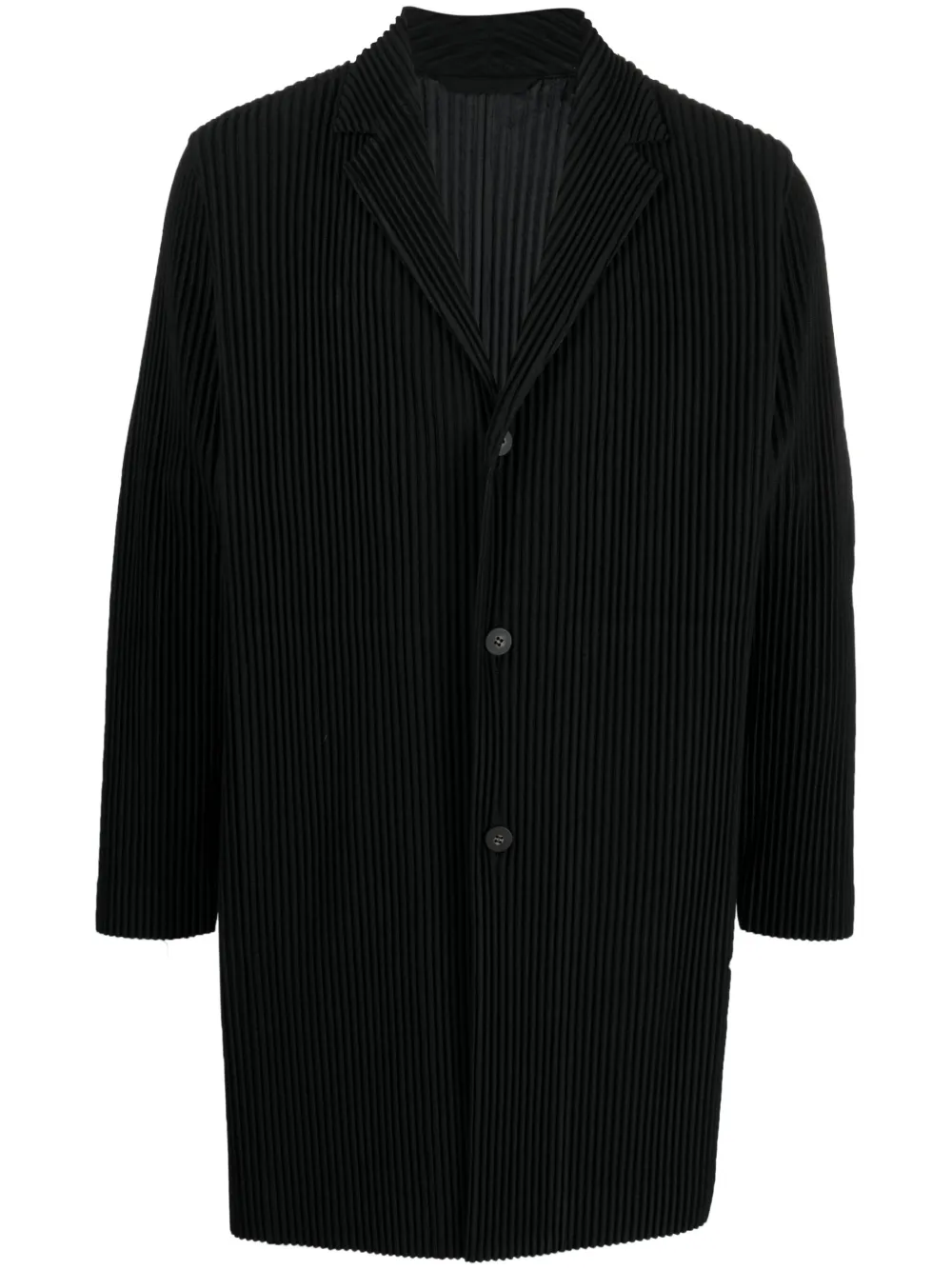 Homme Plissé Issey Miyake ribbed single-breasted coat · 2