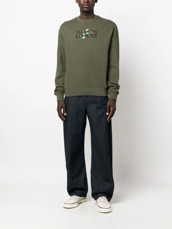 【関税込み】Maison Kitsune グリーン Flowers スウェットシャツ 20918608_50923131_600.jpg