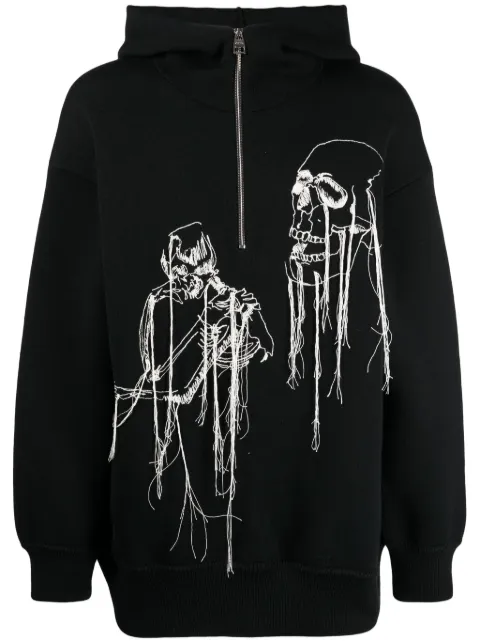 Alexander McQueen skull-print knitted hoodie