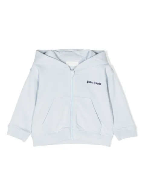 Palm Angels Kids logo-print zip-up hoodie
