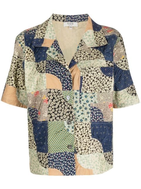 Sea Louie patchwork cotton shirt