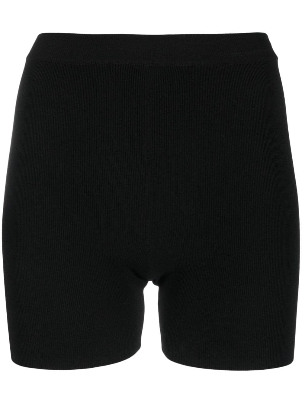Shop Matteau Ribbed-knit Biker Shorts In Black