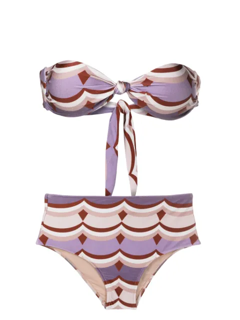 Adriana Degreas Ondas Vintage-print strapless bikini 