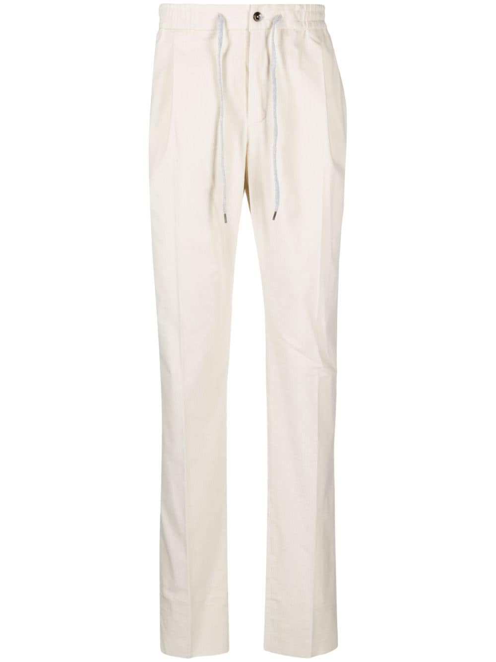 Pt Torino Corduroy Straight-leg Cotton Trousers In White