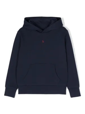 POLO RALPH LAUREN KIDS Polo Pony logo-embroidered Hoodie | Black